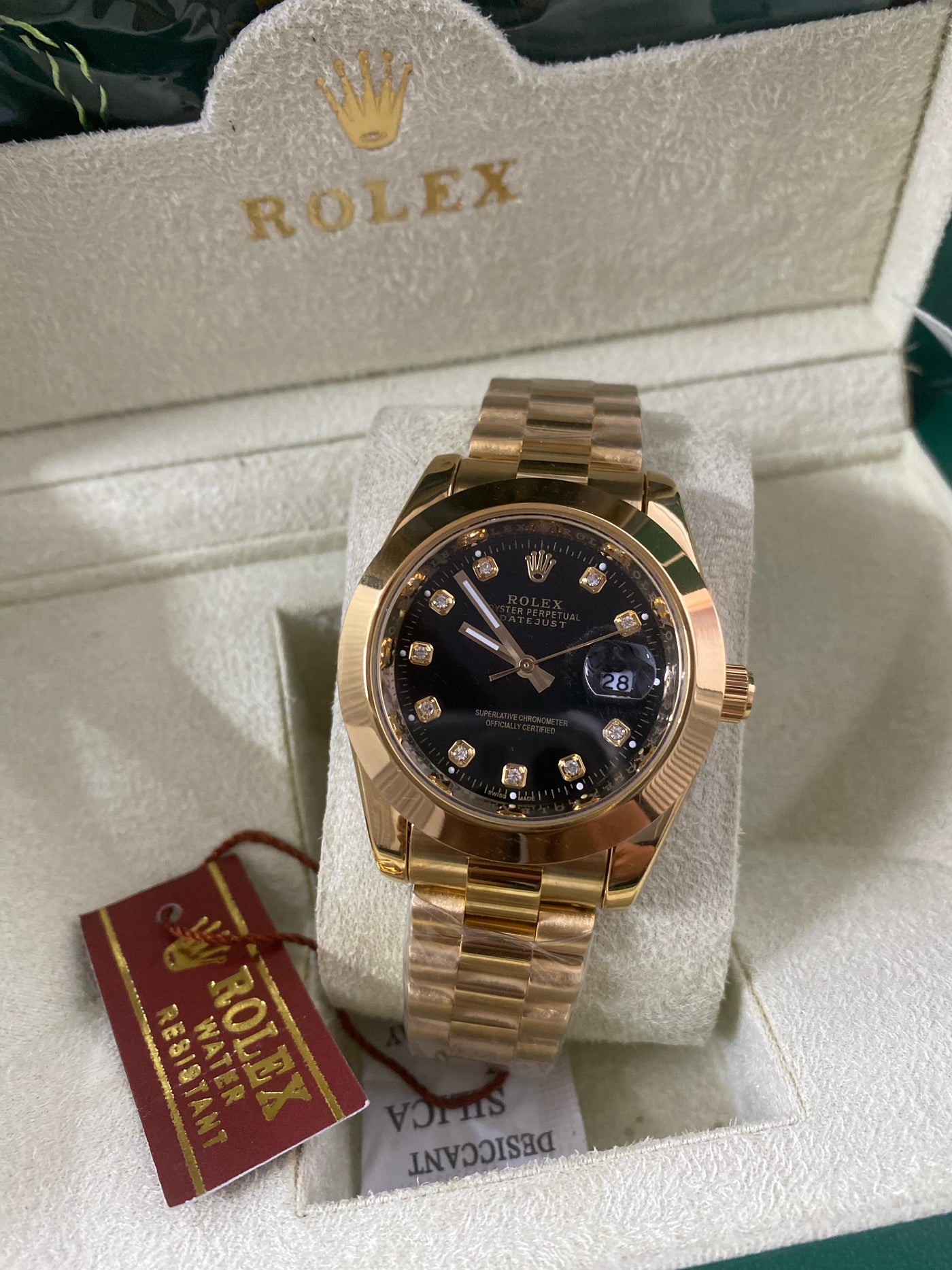 Rolex Oyster Perpetual Datejust  (18k Yellow Gold with Diamond Hours)